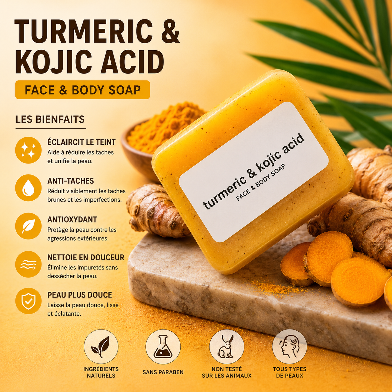 SAVON CURCUMA & ACIDE KOJIQUE